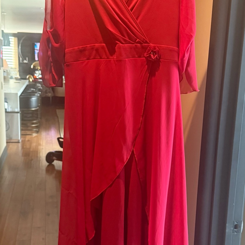 Elegant Red Wrap Dress